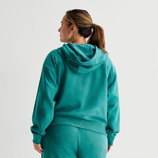 Xersion Womens Long Sleeve Active Plus Hoodie, Color: Ink Tie Dye