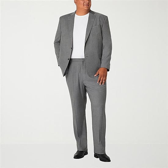 J. Ferrar Ultra Comfort Mens Big and Tall Stretch Fabric Regular Fit Flat Front Suit Pant