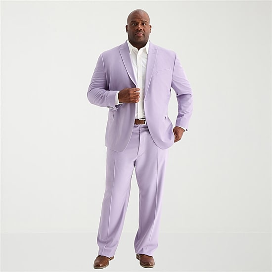J. Ferrar Ultra Comfort Mens Big and Tall Stretch Fabric Regular Fit Flat Front Suit Pant