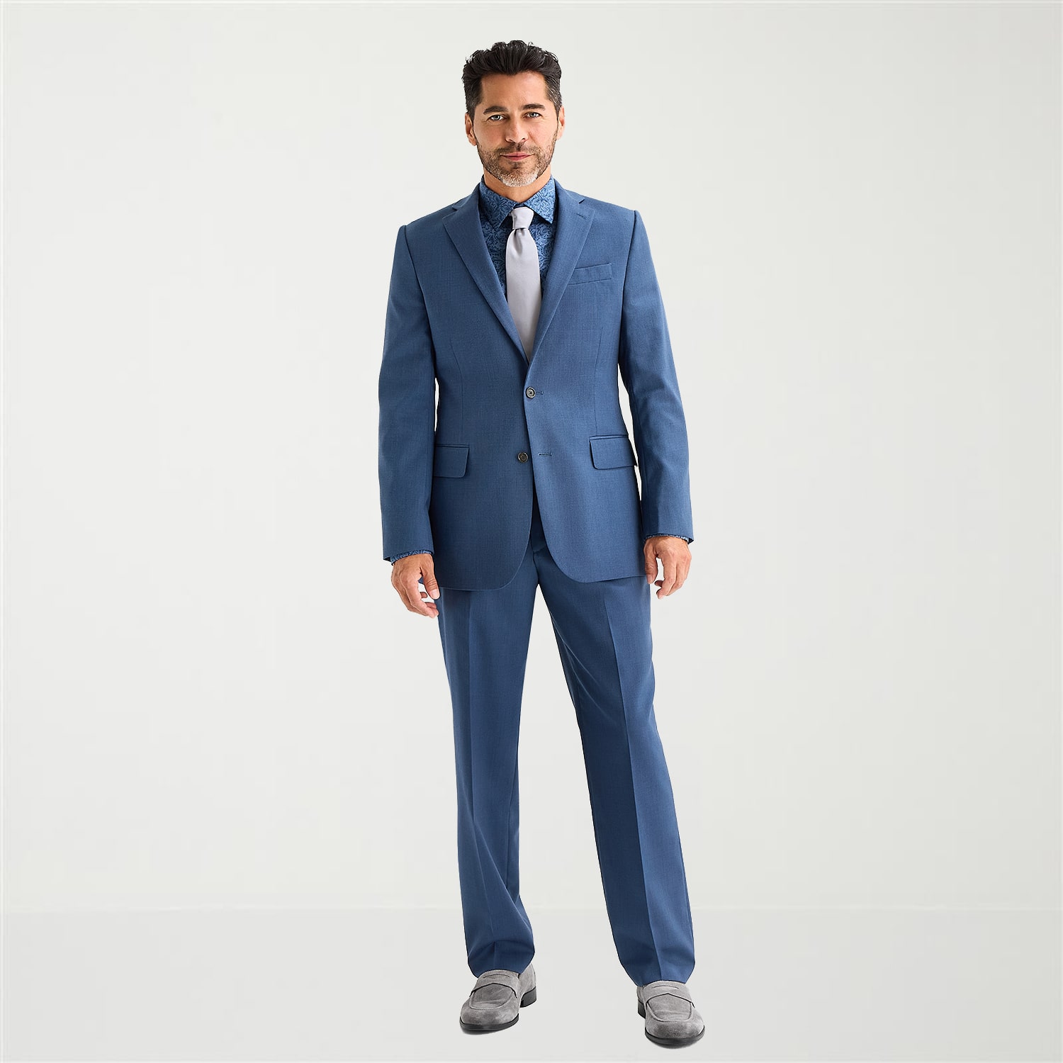 Stafford Coolmax All Season Ecomade Birdseye Signature Mens Stretch Fabric Classic Fit Flat Front Suit Pant