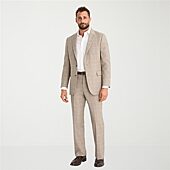 Stafford Coolmax All Season Ecomade Mens Classic Fit Windowpane Flat Front Suit Pant
