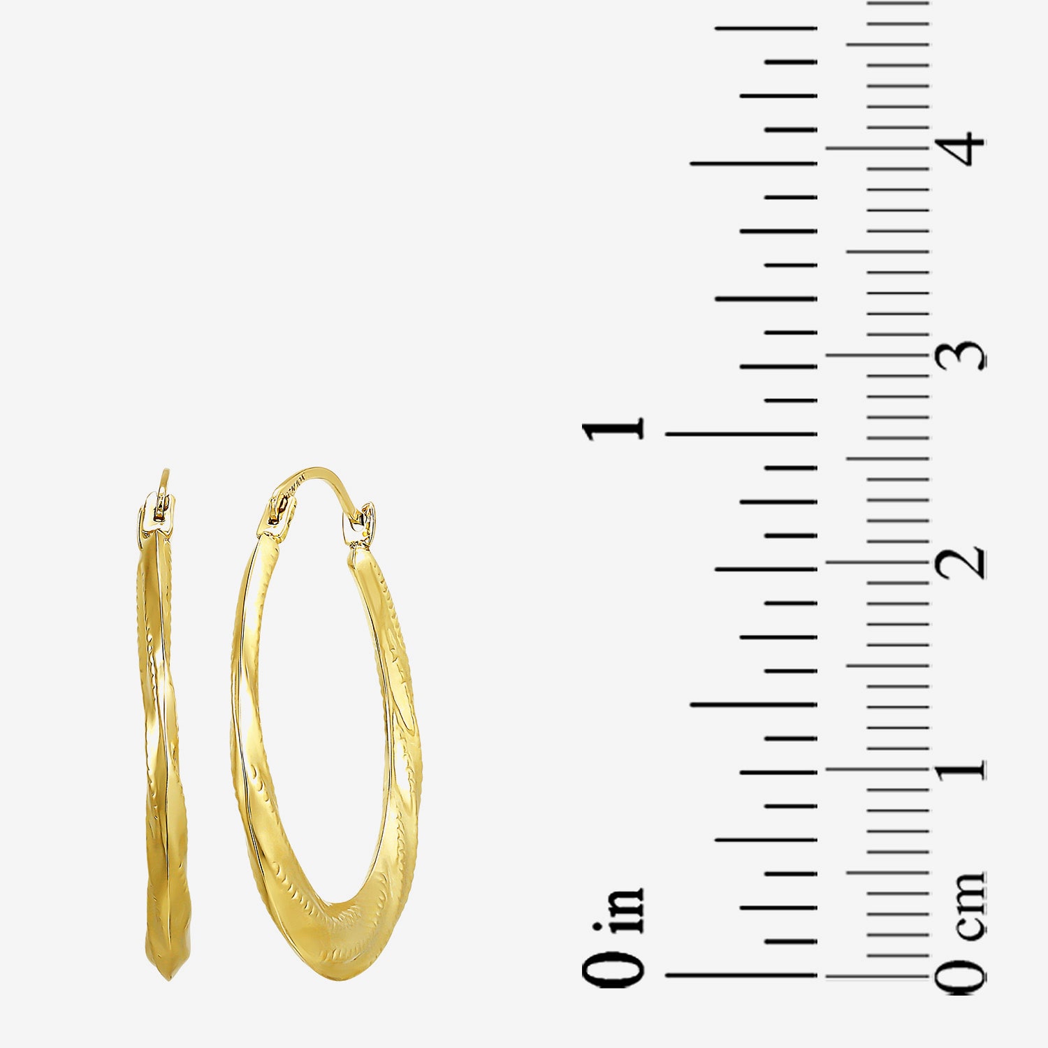 Womens 10K Gold 23mm Round Hoop Earrings