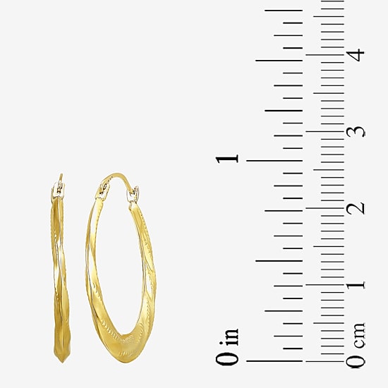 Womens 10K Gold 23mm Round Hoop Earrings