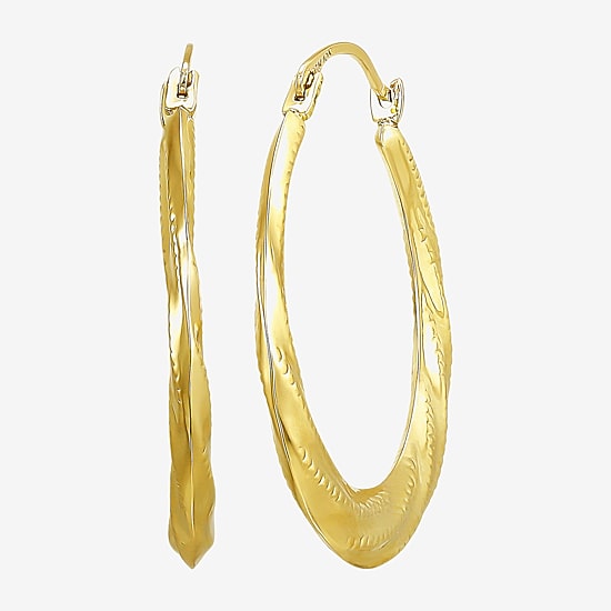 Womens 10K Gold 23mm Round Hoop Earrings