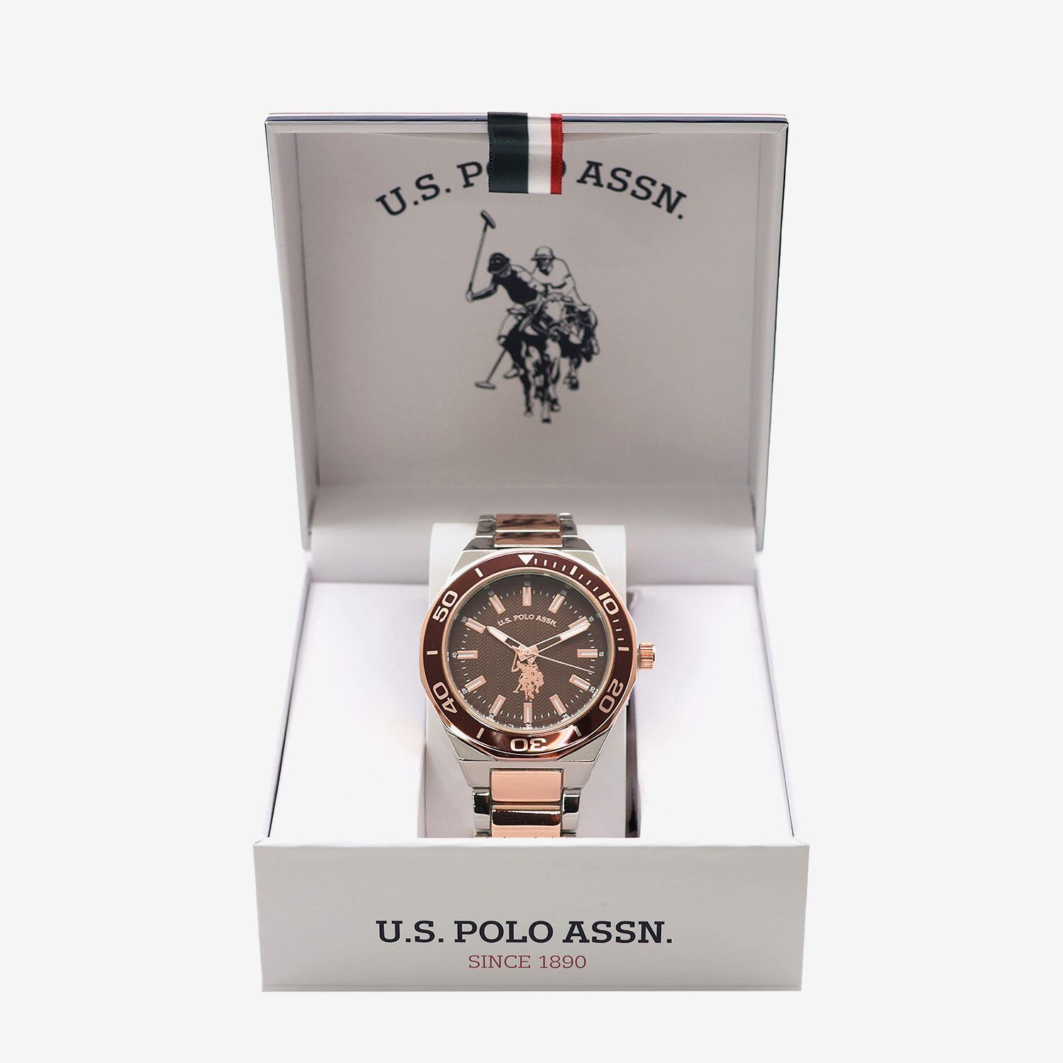 U.S. Polo Assn. Uspa Mens Two Tone Bracelet Watch Usc80950jc