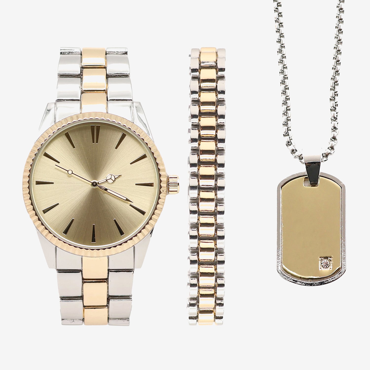 Mens Boxed Mens Two Tone 3-pc. Watch Boxed Set Mac7163jc