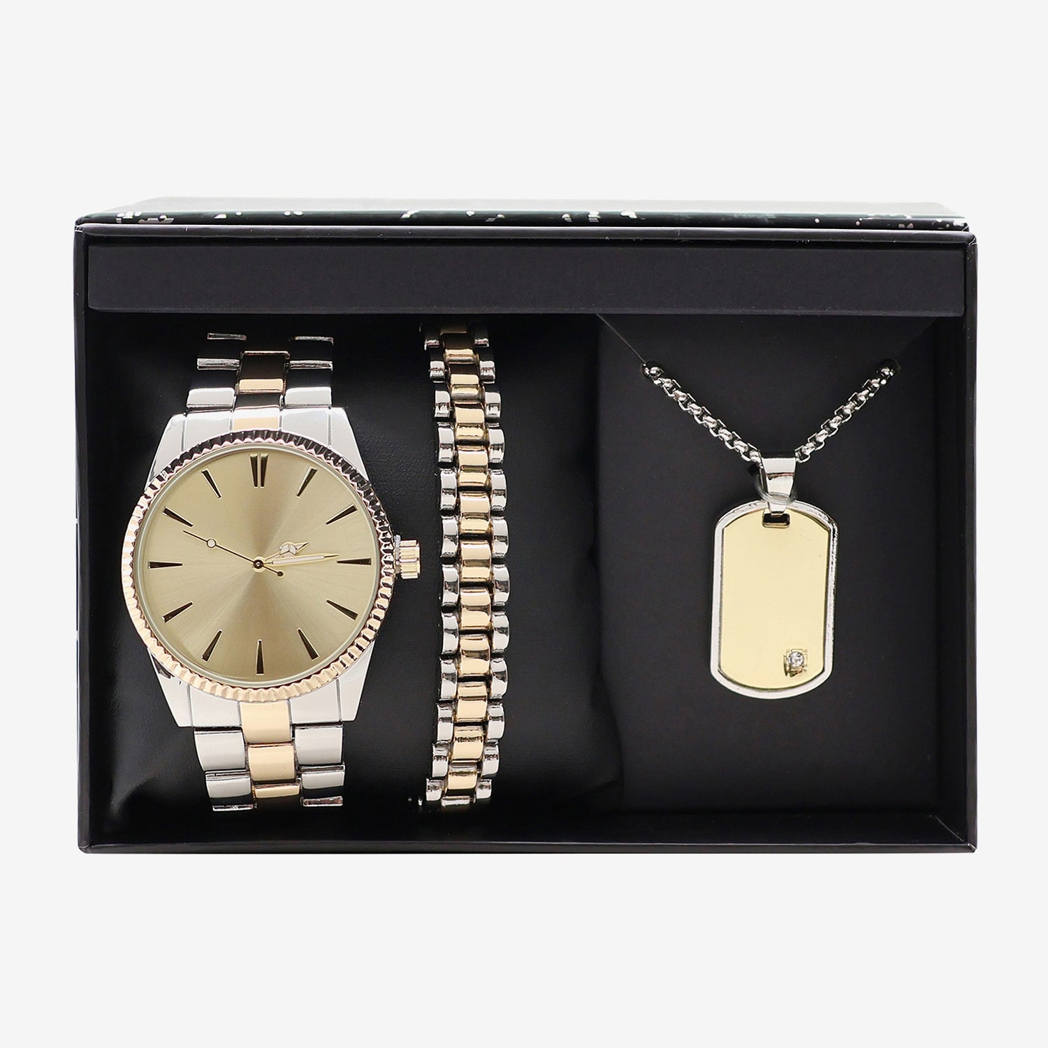 Mens Boxed Mens Two Tone 3-pc. Watch Boxed Set Mac7163jc