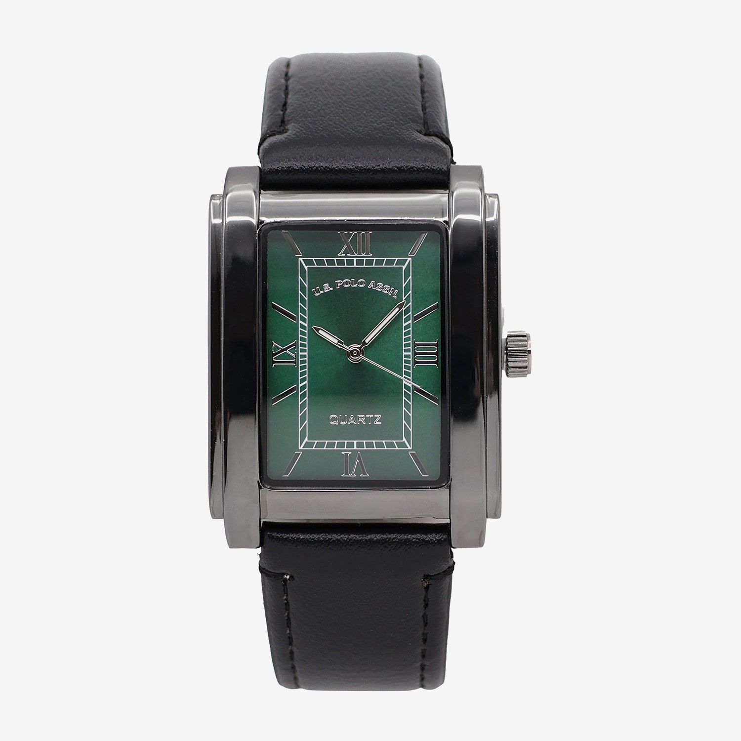 U.S. Polo Assn. Uspa Mens Black Leather Strap Watch Usc50752jc