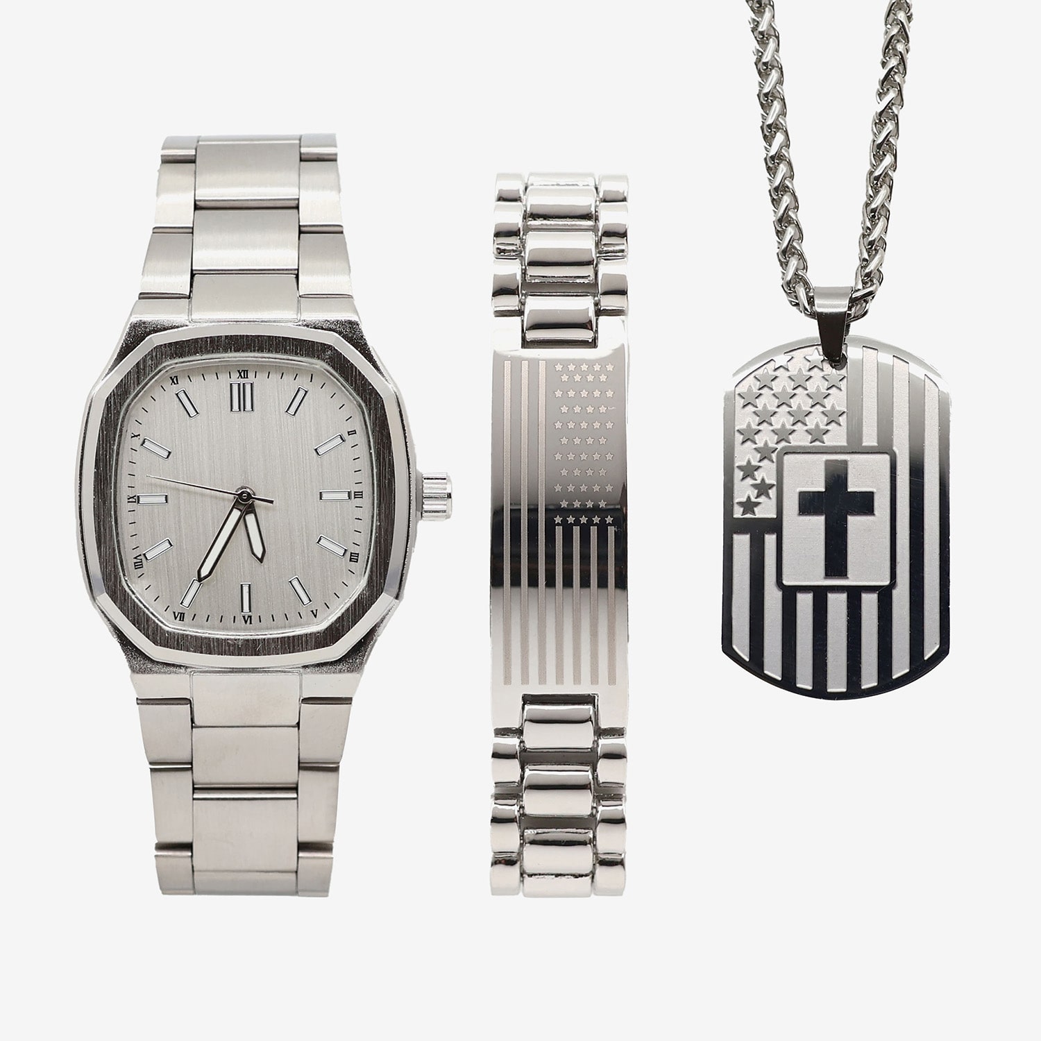 Mens Boxed Mens Silver Tone 3-pc. Watch Boxed Set Mac7166jc