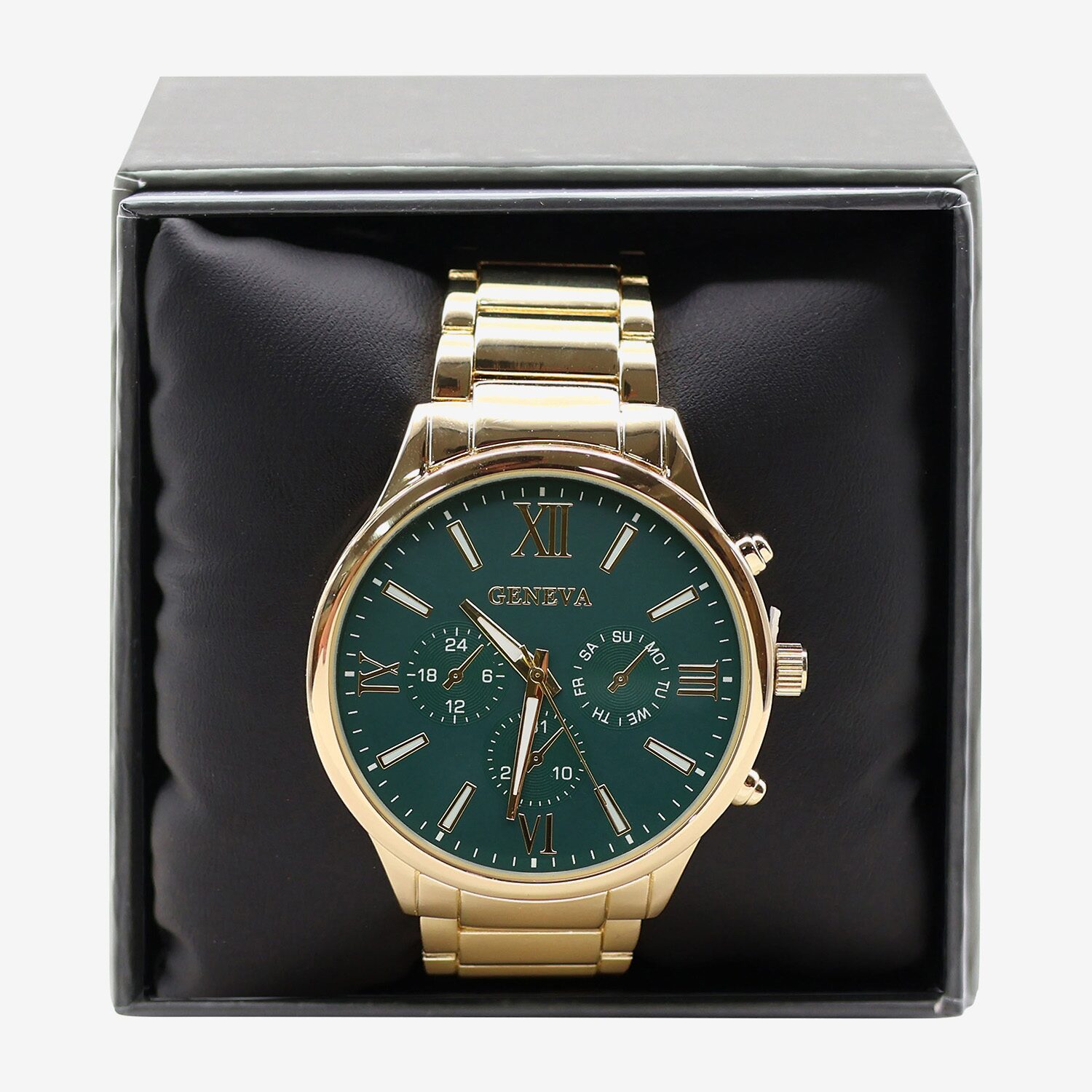 Geneva Mens Geneva Mens Gold Tone Bracelet Watch Mac8184jc