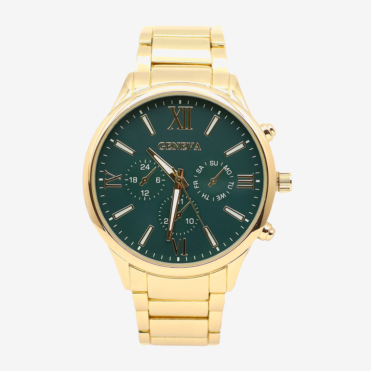 Geneva Mens Geneva Mens Gold Tone Bracelet Watch Mac8184jc