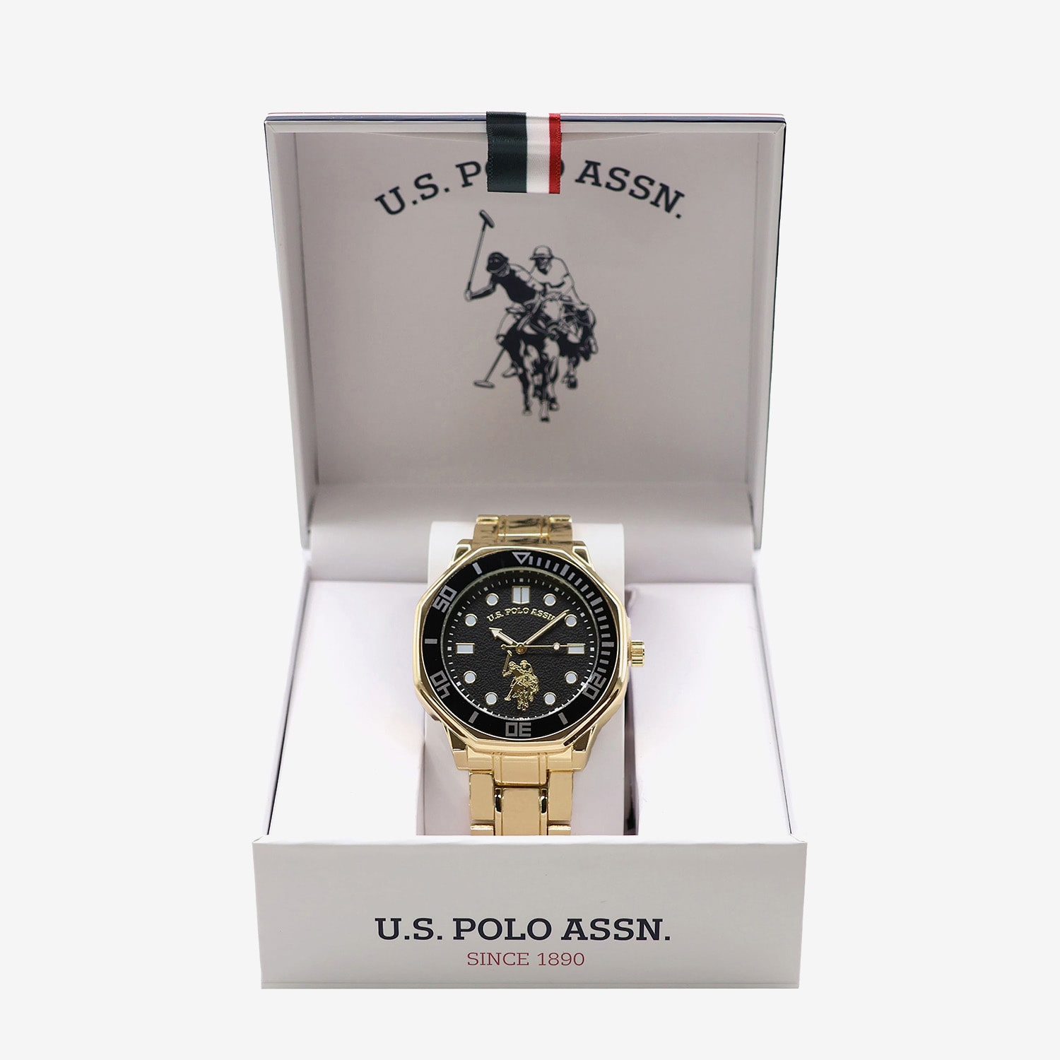 U.S. Polo Assn. Uspa Mens Gold Tone Bracelet Watch Usc80981jc