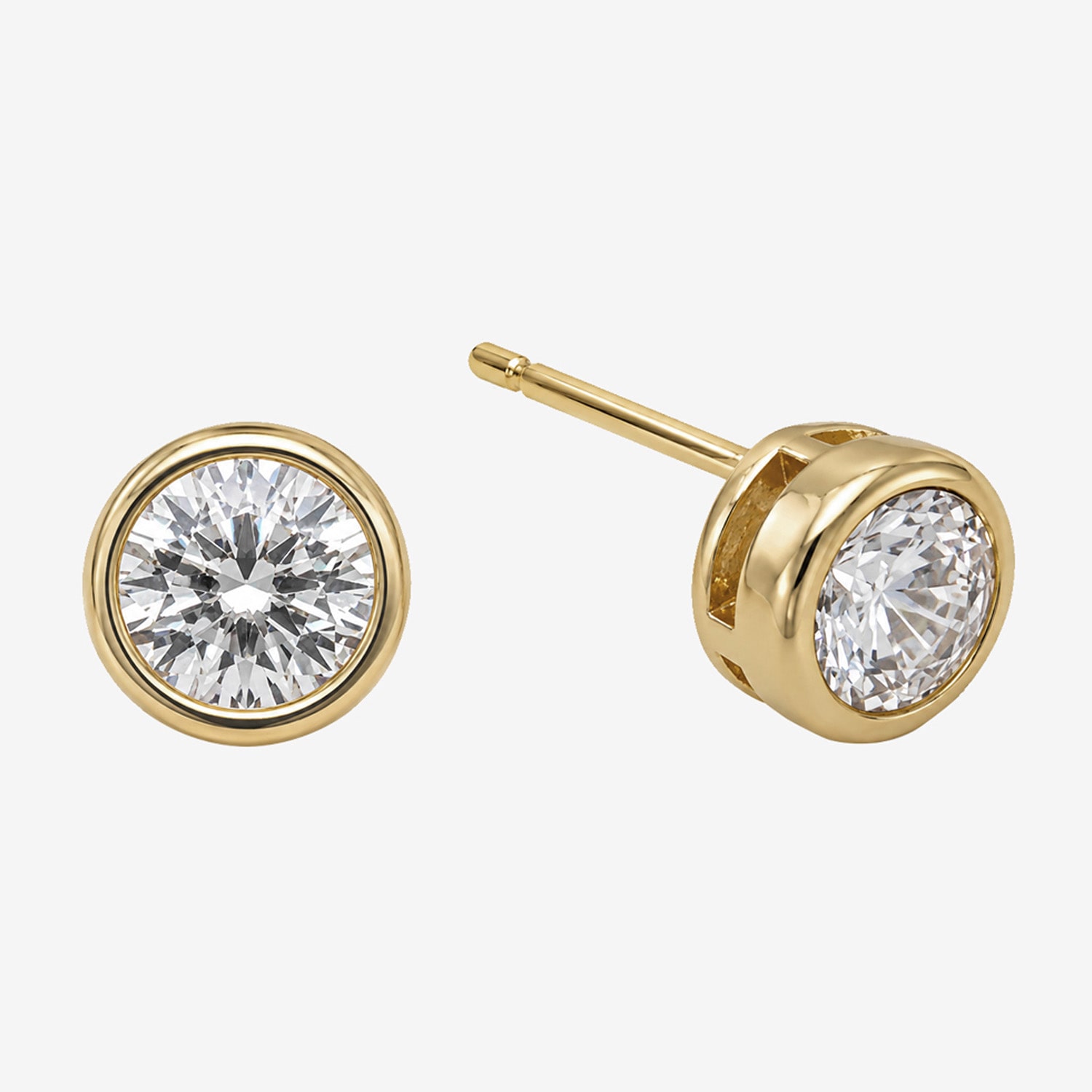 Sparkle Allure Sparkle Allure Womens Simulated Cubic Zirconia 14K Gold Over Brass Round 2 Pair Earring Set