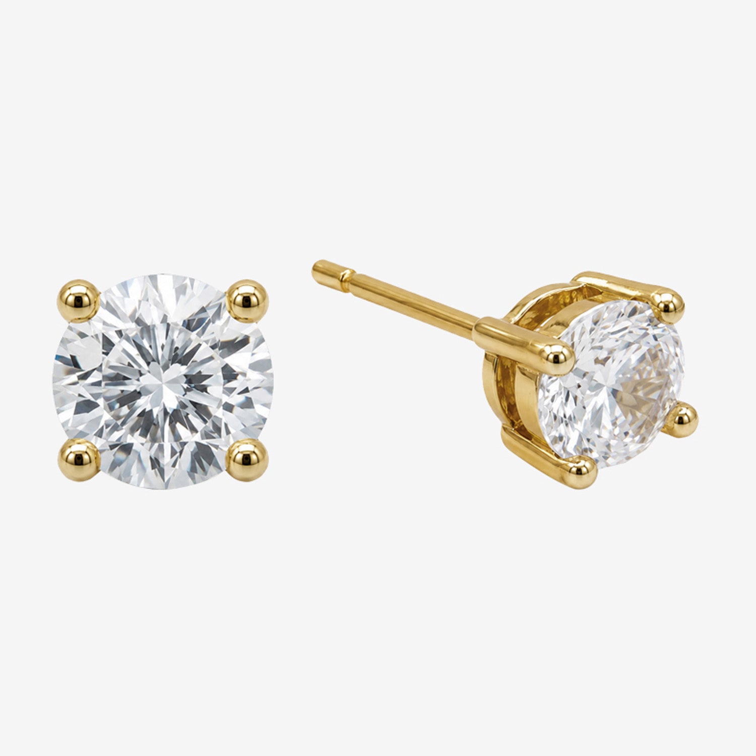 Sparkle Allure Sparkle Allure Womens Simulated Cubic Zirconia 14K Gold Over Brass Round 2 Pair Earring Set