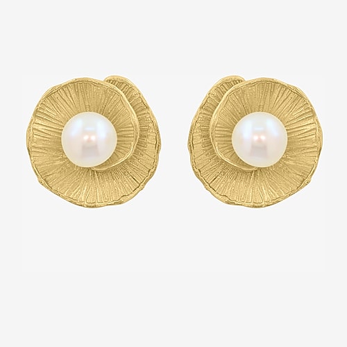 Effy Final Call Limited Quantities! White Cultured Freshwater Pearl 14k Gold Over Silver 14mm Round Stud Earrings