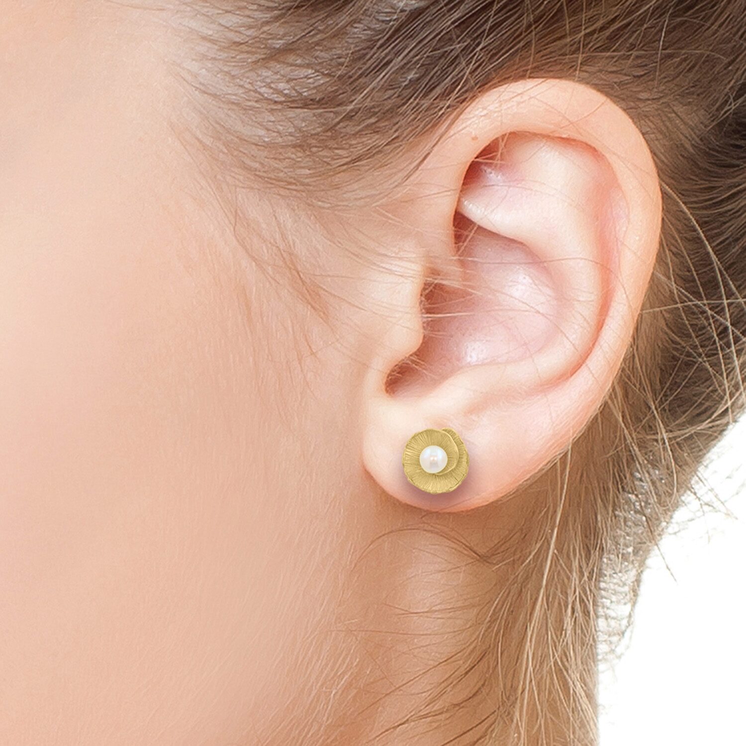 Effy Final Call Limited Quantities! White Cultured Freshwater Pearl 14K Gold Over Silver 14mm Round Stud Earrings