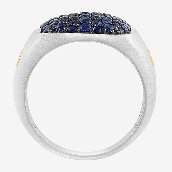 Effy Final Call Limited Quantities! Mens Genuine Blue Sapphire 18K Gold Over Silver Rectangular Fashion Ring