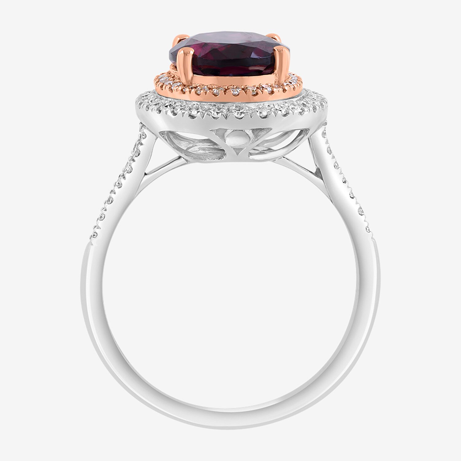 Effy Final Call Limited Quantities! Womens 1/3 CT. T.W. Genuine Red Rhodolite 14K White Gold Oval Cocktail Ring