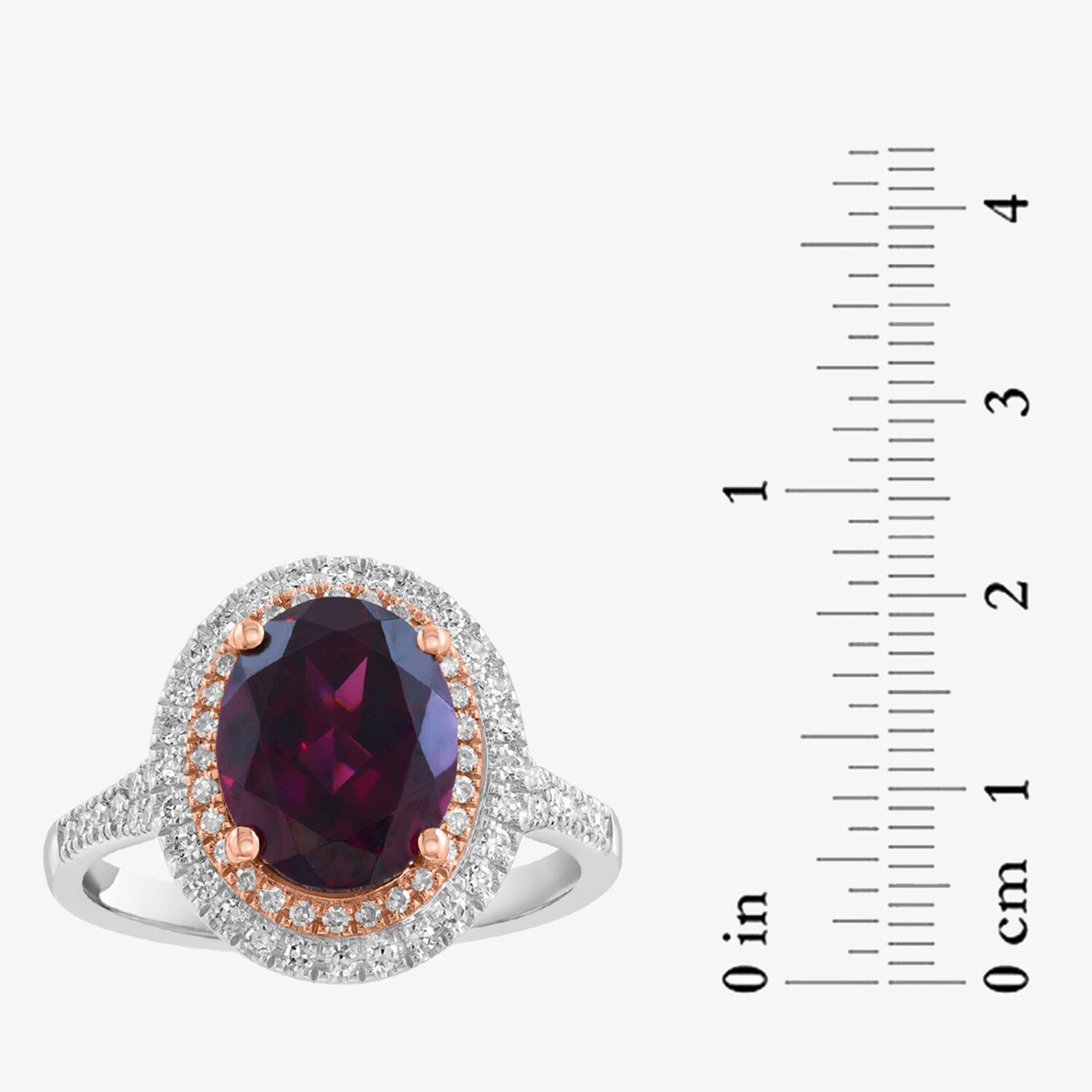 Effy Final Call Limited Quantities! Womens 1/3 CT. T.W. Genuine Red Rhodolite 14K White Gold Oval Cocktail Ring