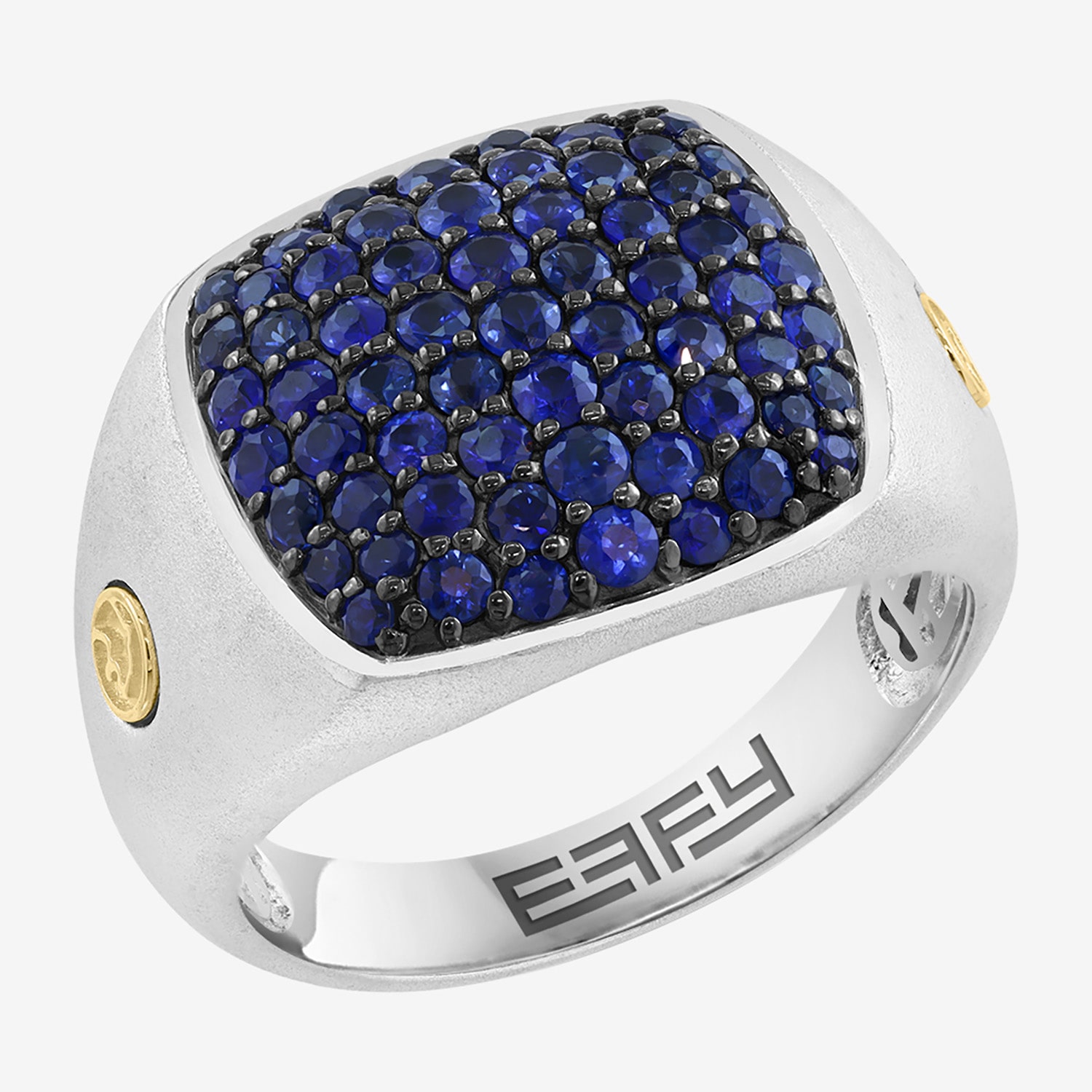 Effy Final Call Limited Quantities! Mens Genuine Blue Sapphire 18K Gold Over Silver Rectangular Fashion Ring