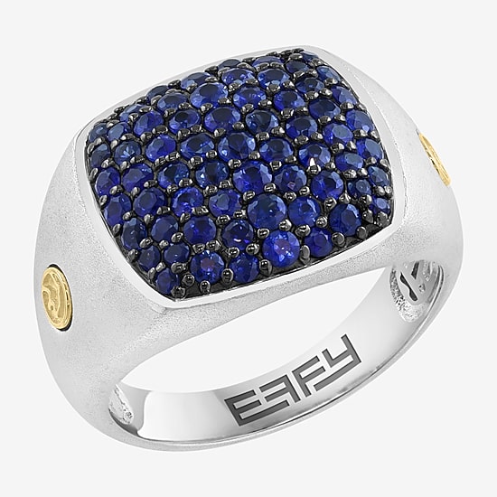 Effy Final Call Limited Quantities! Mens Genuine Blue Sapphire 18K Gold Over Silver Rectangular Fashion Ring