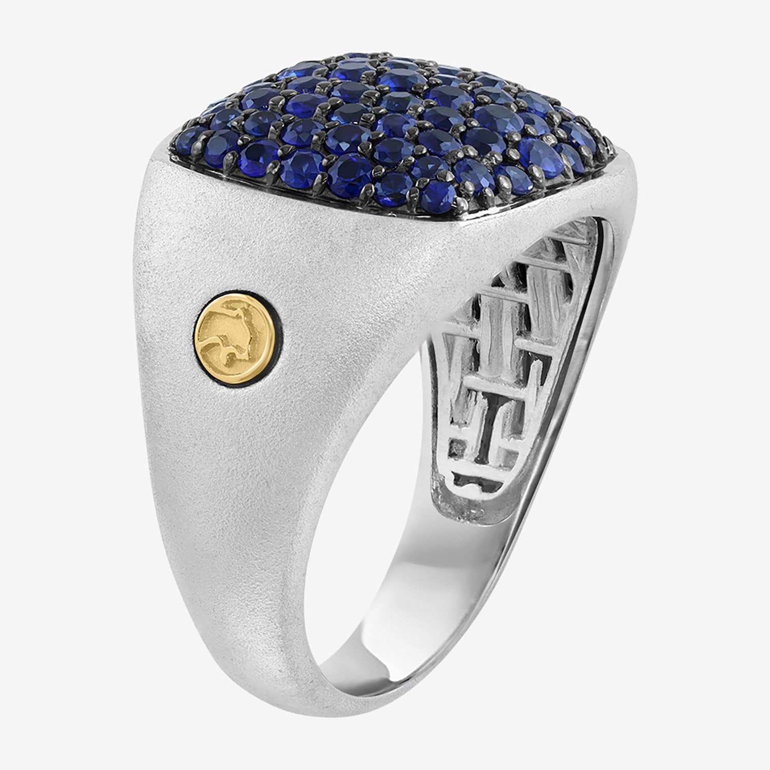 Effy Final Call Limited Quantities! Mens Genuine Blue Sapphire 18K Gold Over Silver Rectangular Fashion Ring
