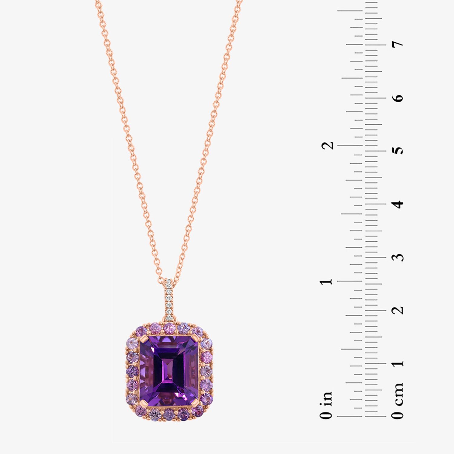 Effy Final Call Limited Quantities! Womens Diamond Accent Genuine Purple Amethyst 14K Rose Gold 18 Inch Pendant Necklace
