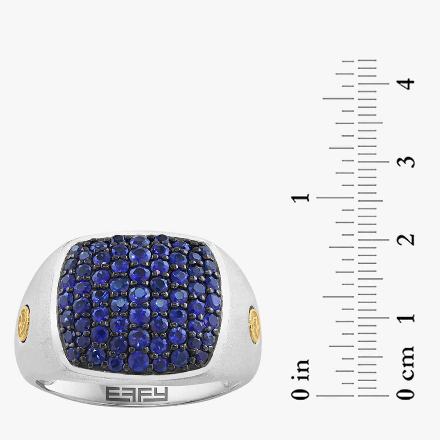 Effy Final Call Limited Quantities! Mens Genuine Blue Sapphire 18K Gold Over Silver Rectangular Fashion Ring