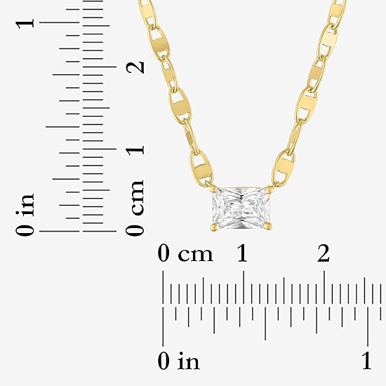 Diamond Addiction (G-H / Si2-I1) Womens 1 CT. T.W. Lab Grown White Diamond 10K Gold Radiant18 Inch Pendant Necklace