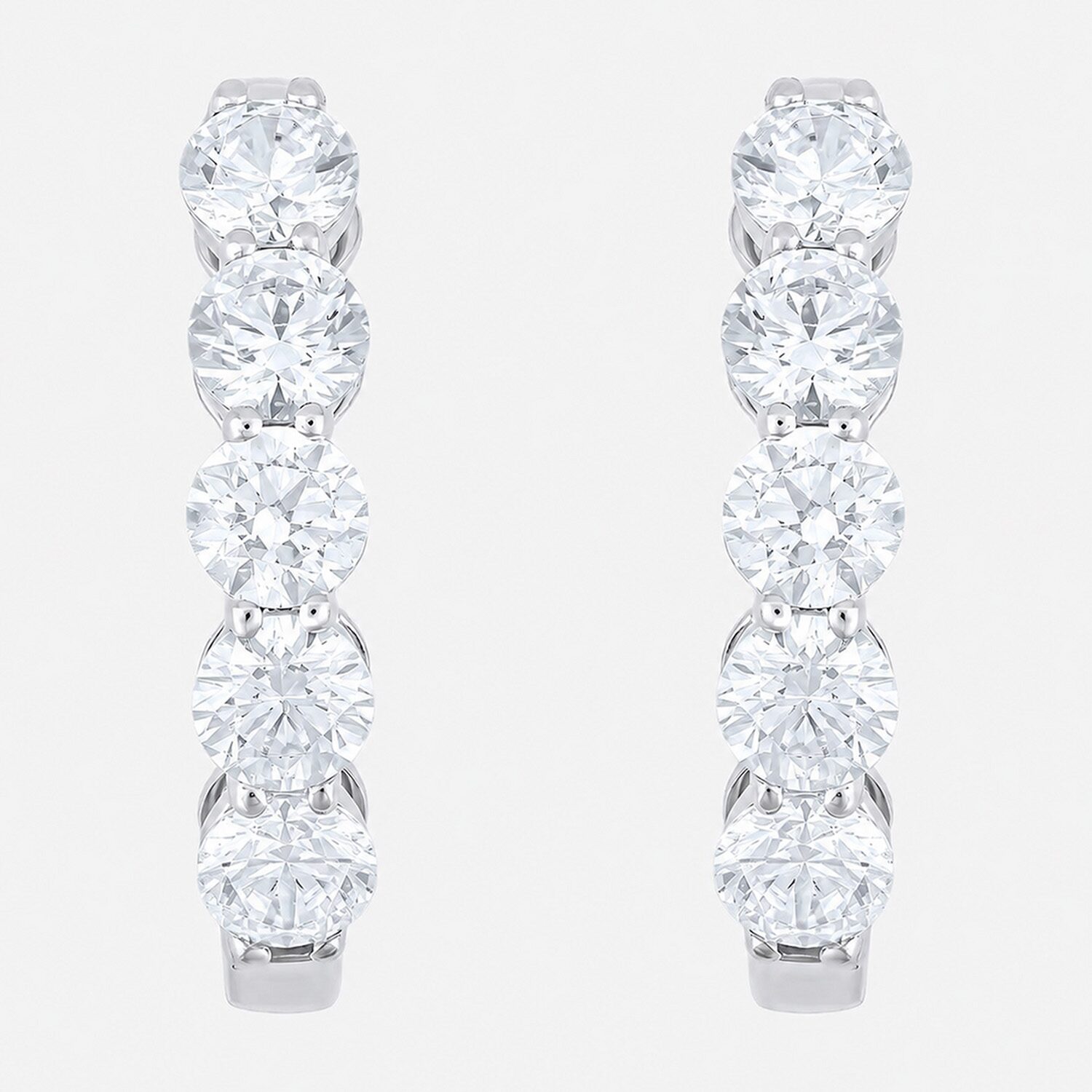 (H-I / I1) Womens 2 CT. T.W. Lab Grown White Diamond 10K Gold 20.1mm Hoop Earrings