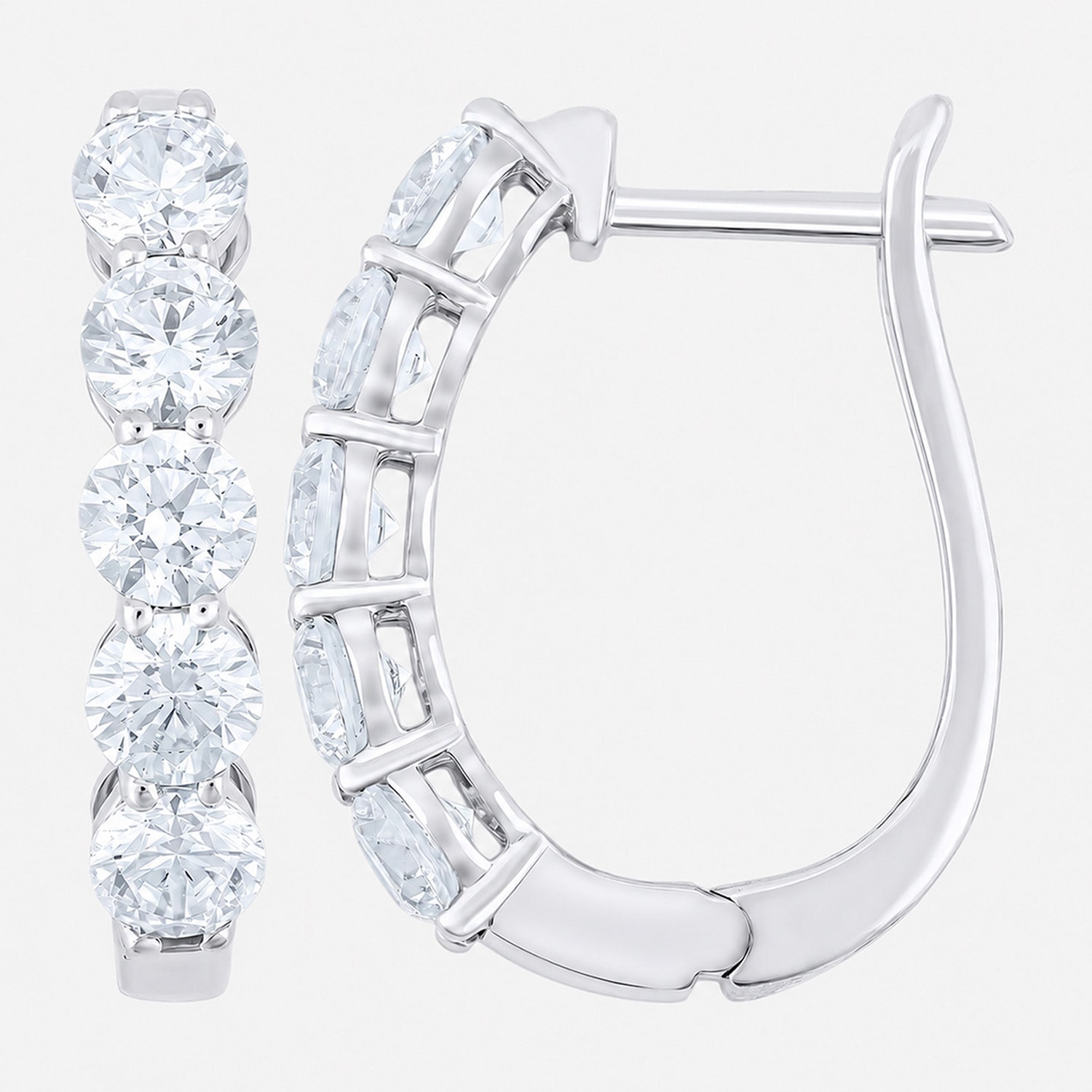 (H-I / I1) Womens 2 CT. T.W. Lab Grown White Diamond 10K Gold 20.1mm Hoop Earrings