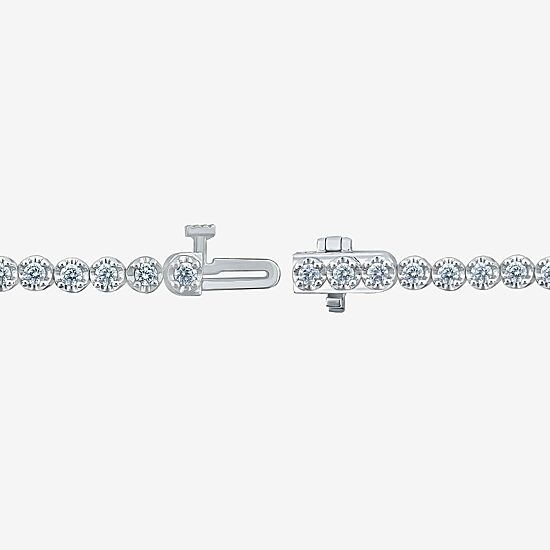 (H-I / I1) Womens 2 CT. T.W. Lab Grown White Diamond 10K Gold 8 Inch Tennis Bracelet