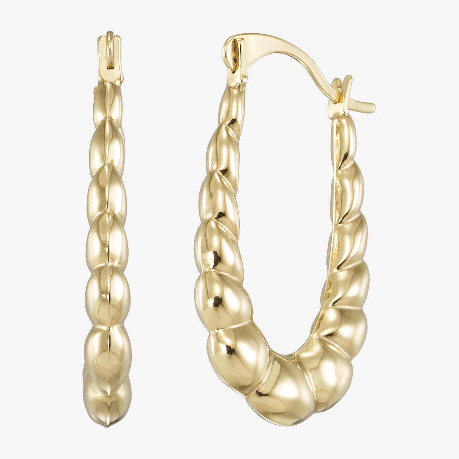 Womens 10K Gold 20mm Hoop Earrings
