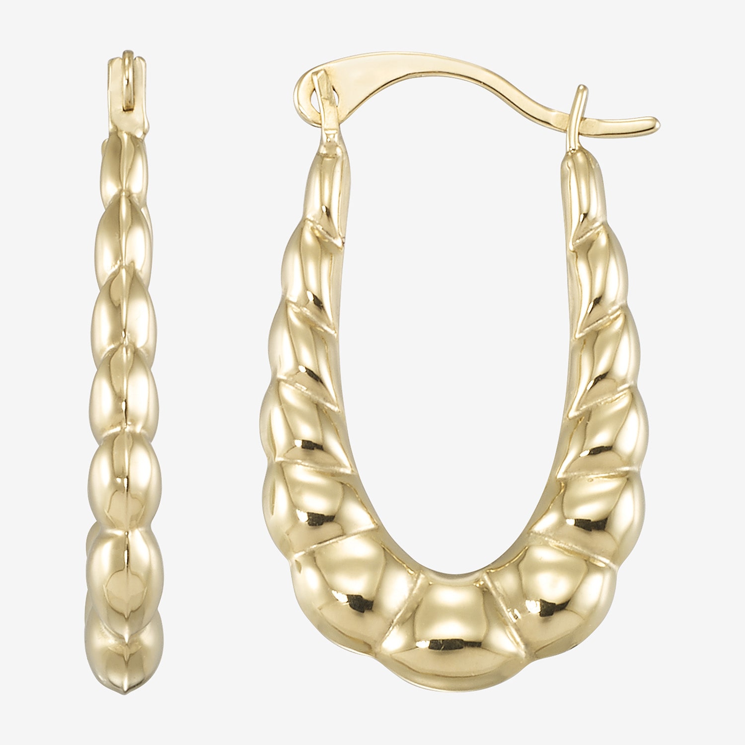 Womens 10K Gold 20mm Hoop Earrings