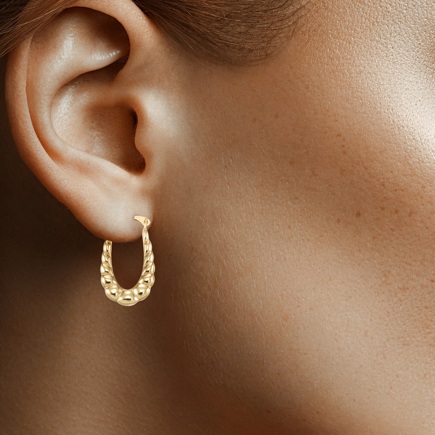 Womens 10K Gold 20mm Hoop Earrings