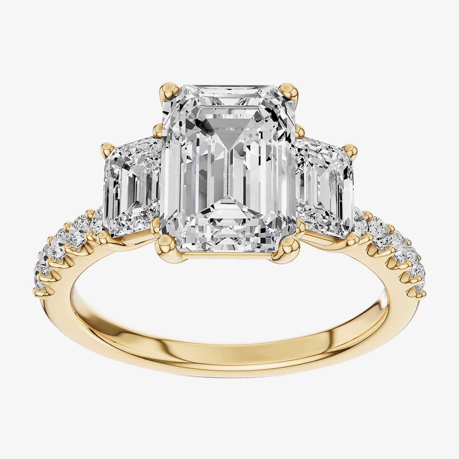 (G / Si2) Womens 3 CT. T.W. Lab Grown White Diamond Sterling Silver Side Stone 3-Stone Engagement Ring