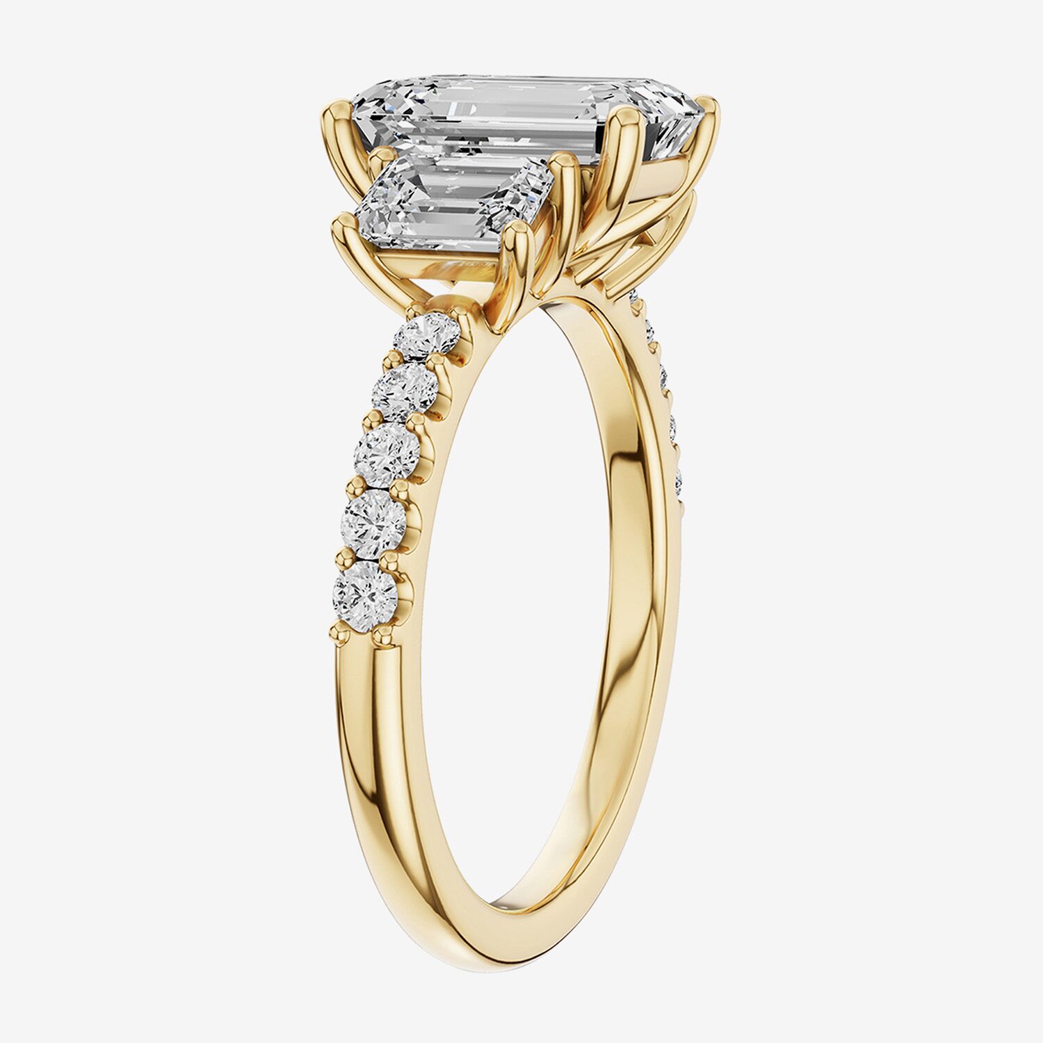 (G / Si2) Womens 3 CT. T.W. Lab Grown White Diamond Sterling Silver Side Stone 3-Stone Engagement Ring