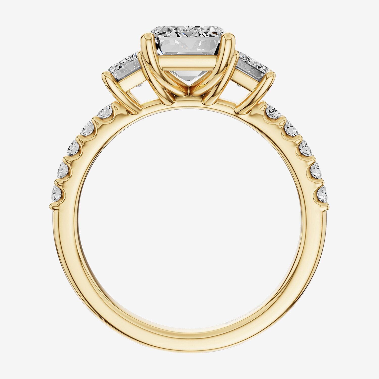 (G / Si2) Womens 3 CT. T.W. Lab Grown White Diamond Sterling Silver Side Stone 3-Stone Engagement Ring