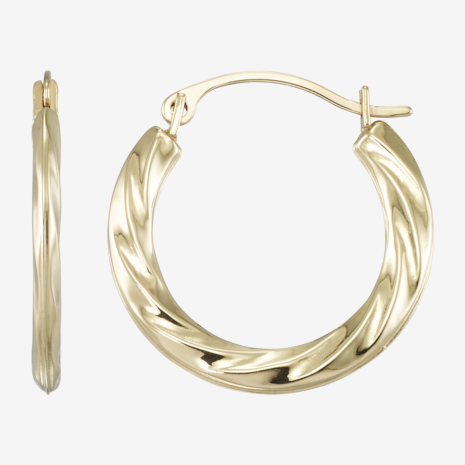 Womens 10K Gold 18mm Hoop Earrings