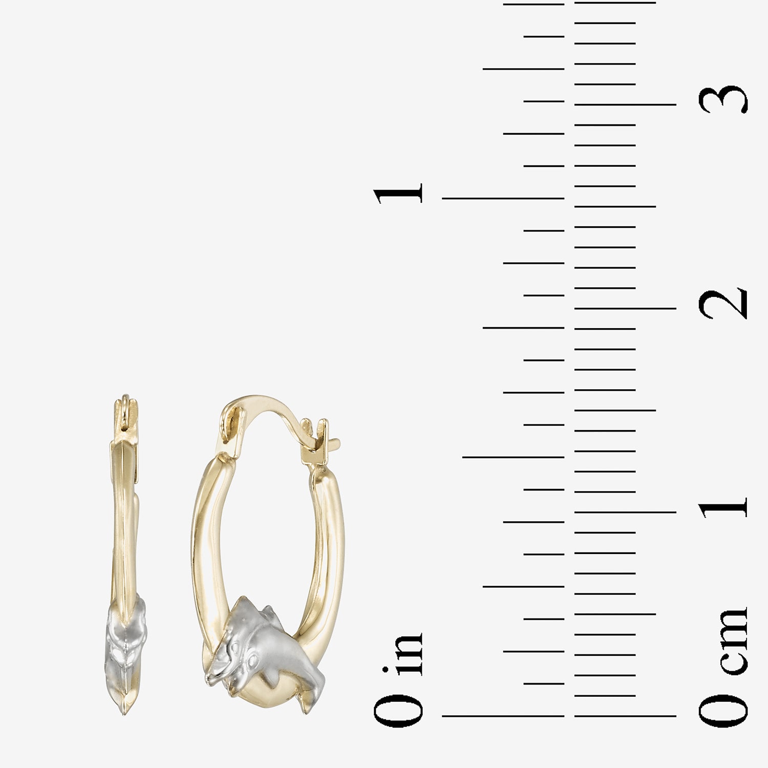 Womens 10K Gold 14mm Hoop Earrings