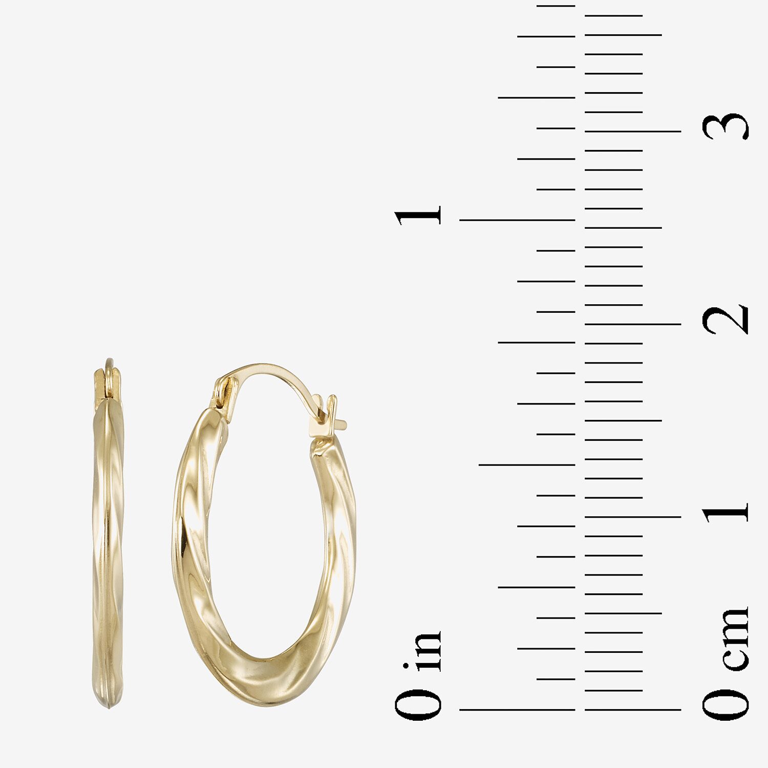 Womens 10K Gold 18mm Hoop Earrings