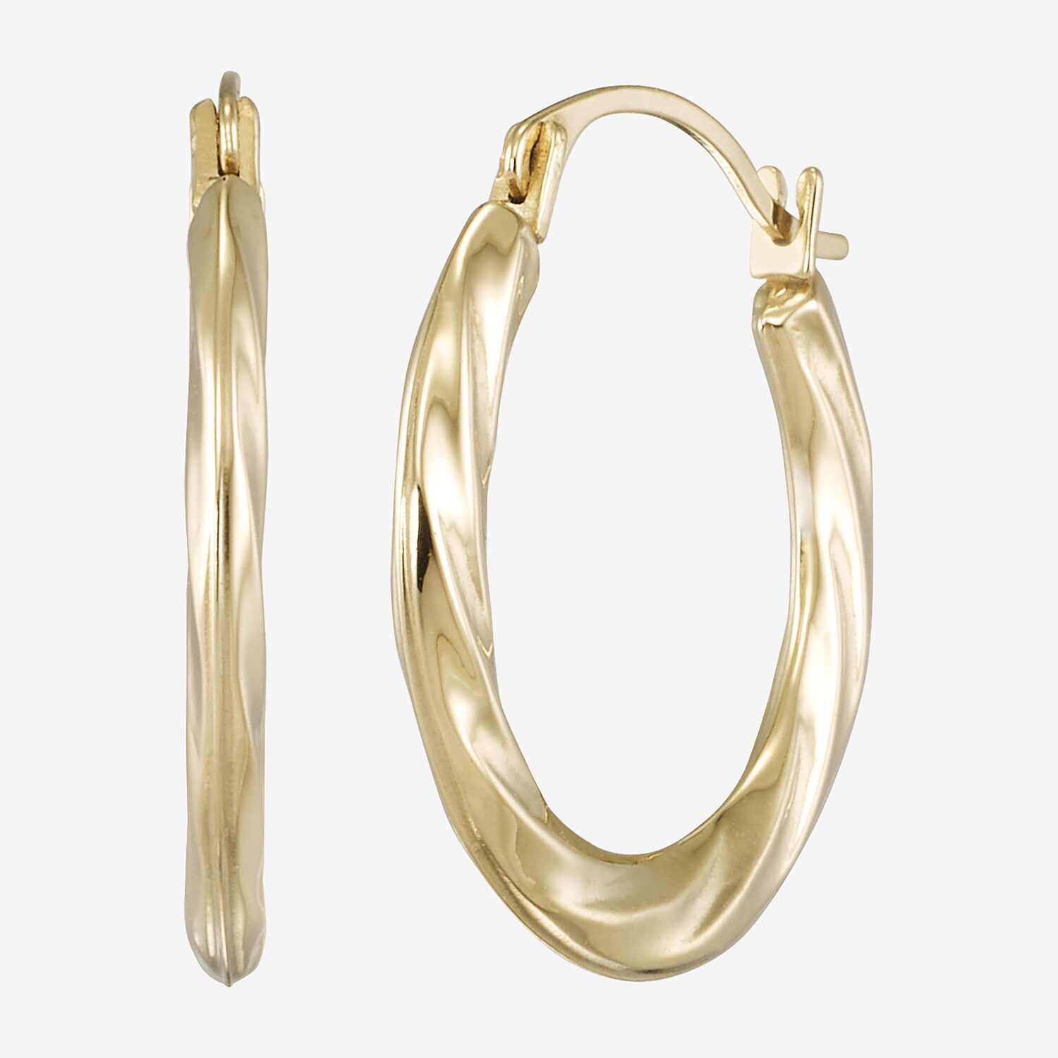 Womens 10K Gold 18mm Hoop Earrings