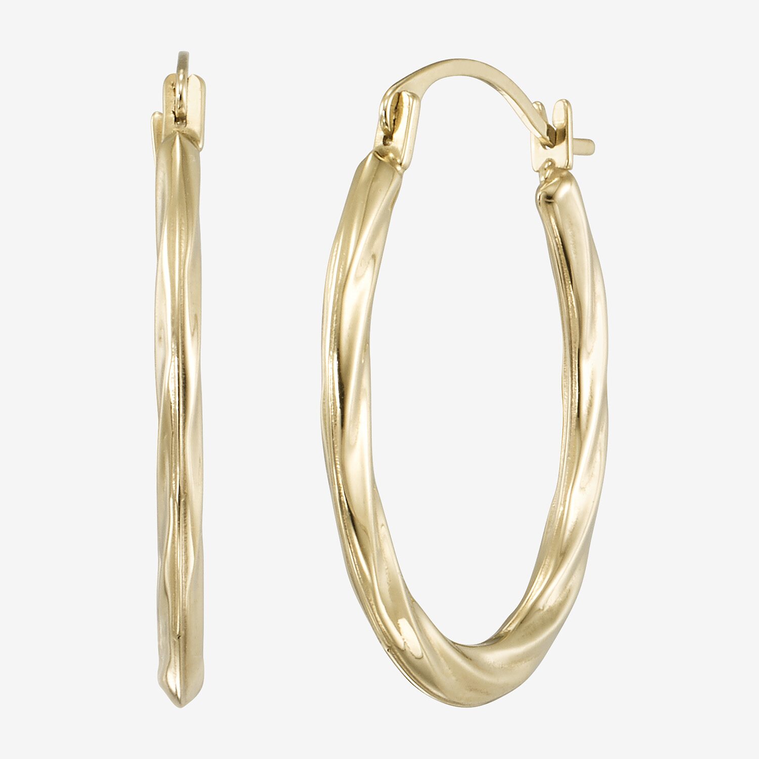 Womens 10K Gold 21mm Hoop Earrings