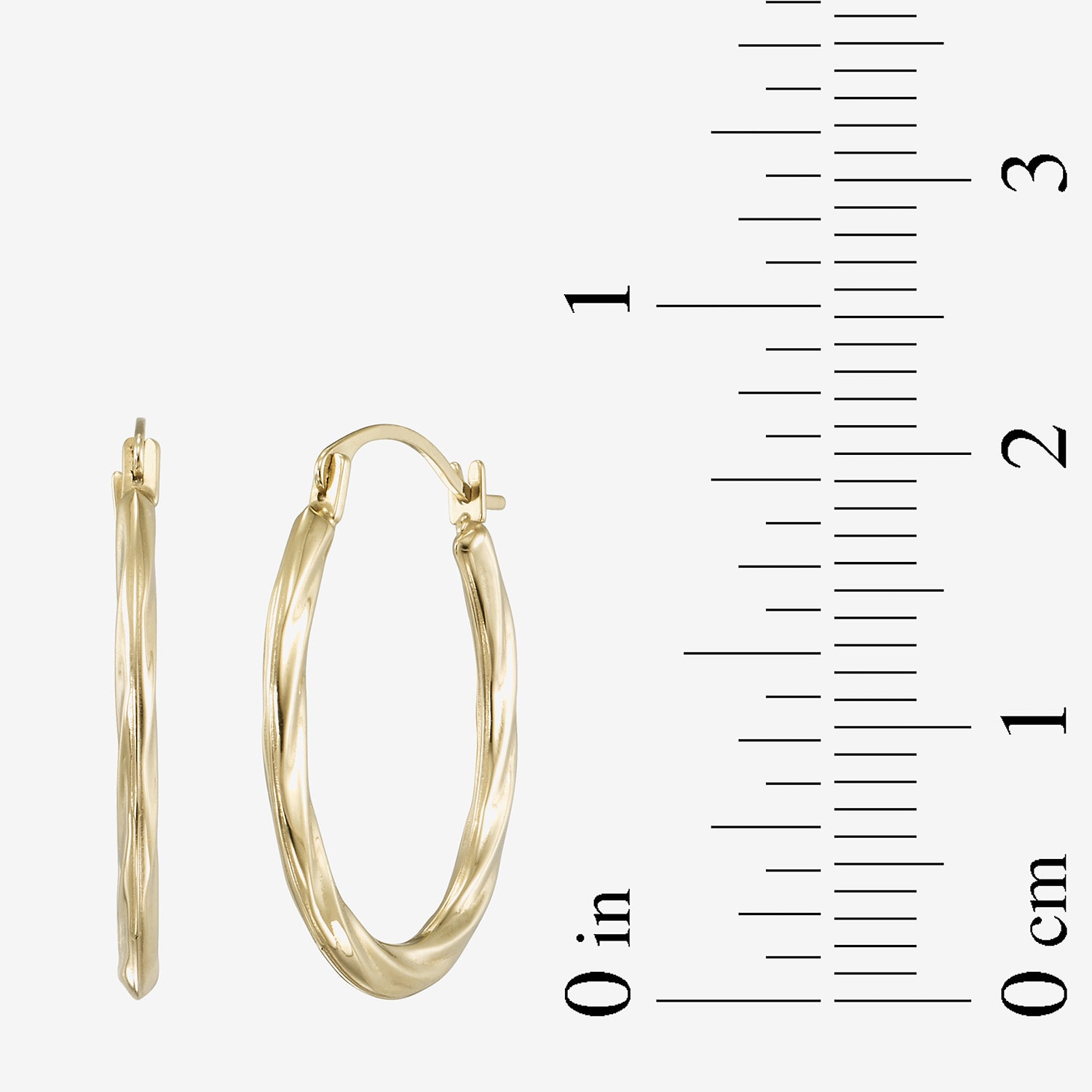 Womens 10K Gold 21mm Hoop Earrings