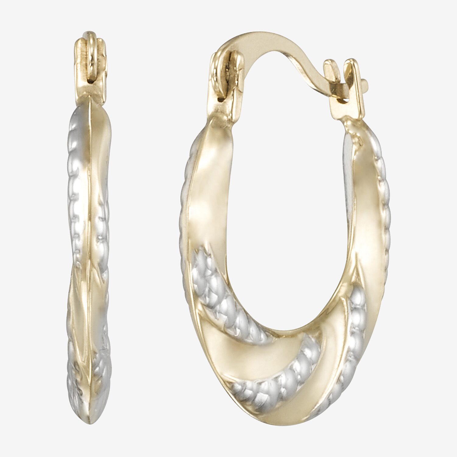 Womens 10K Gold 13mm Hoop Earrings