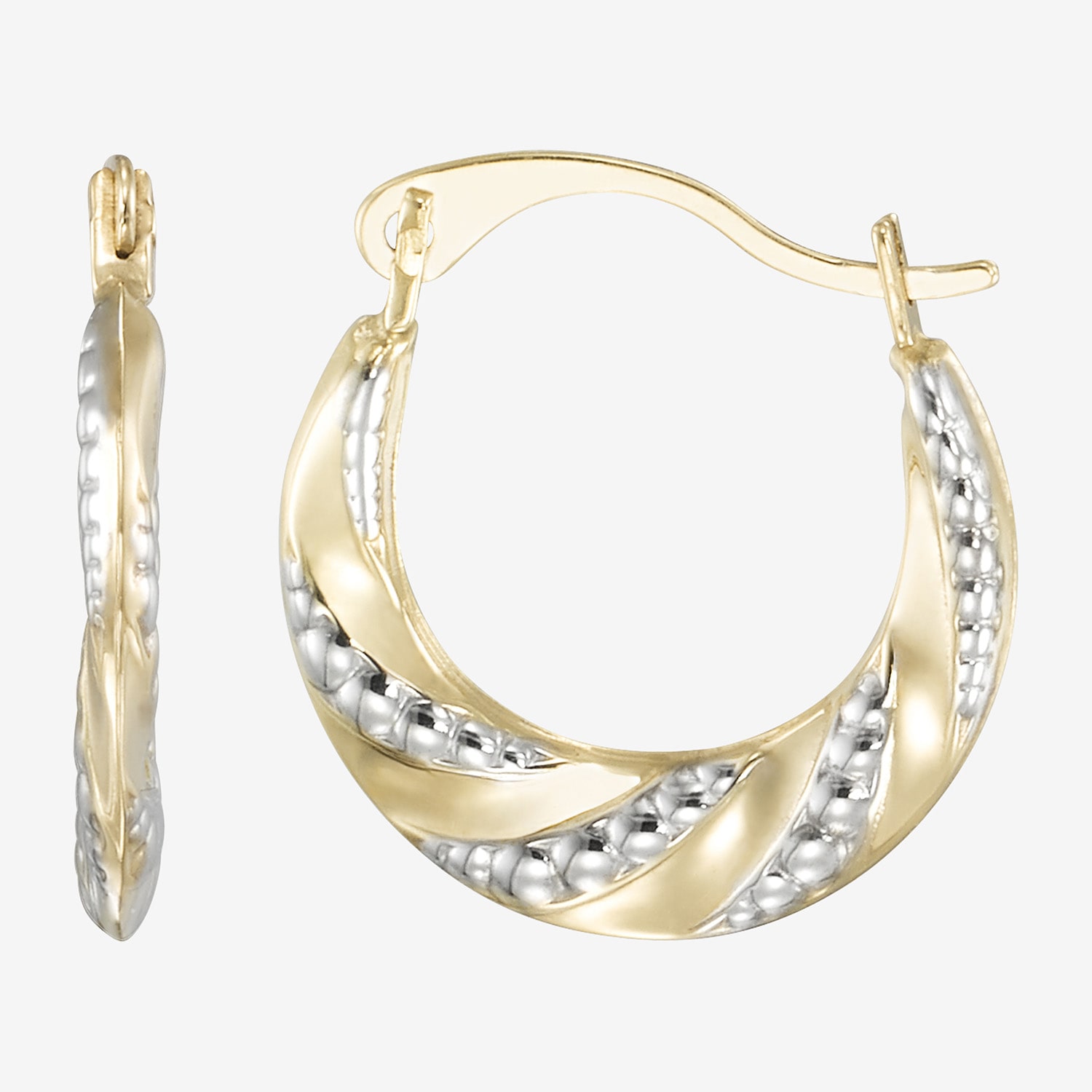 Womens 10K Gold 13mm Hoop Earrings