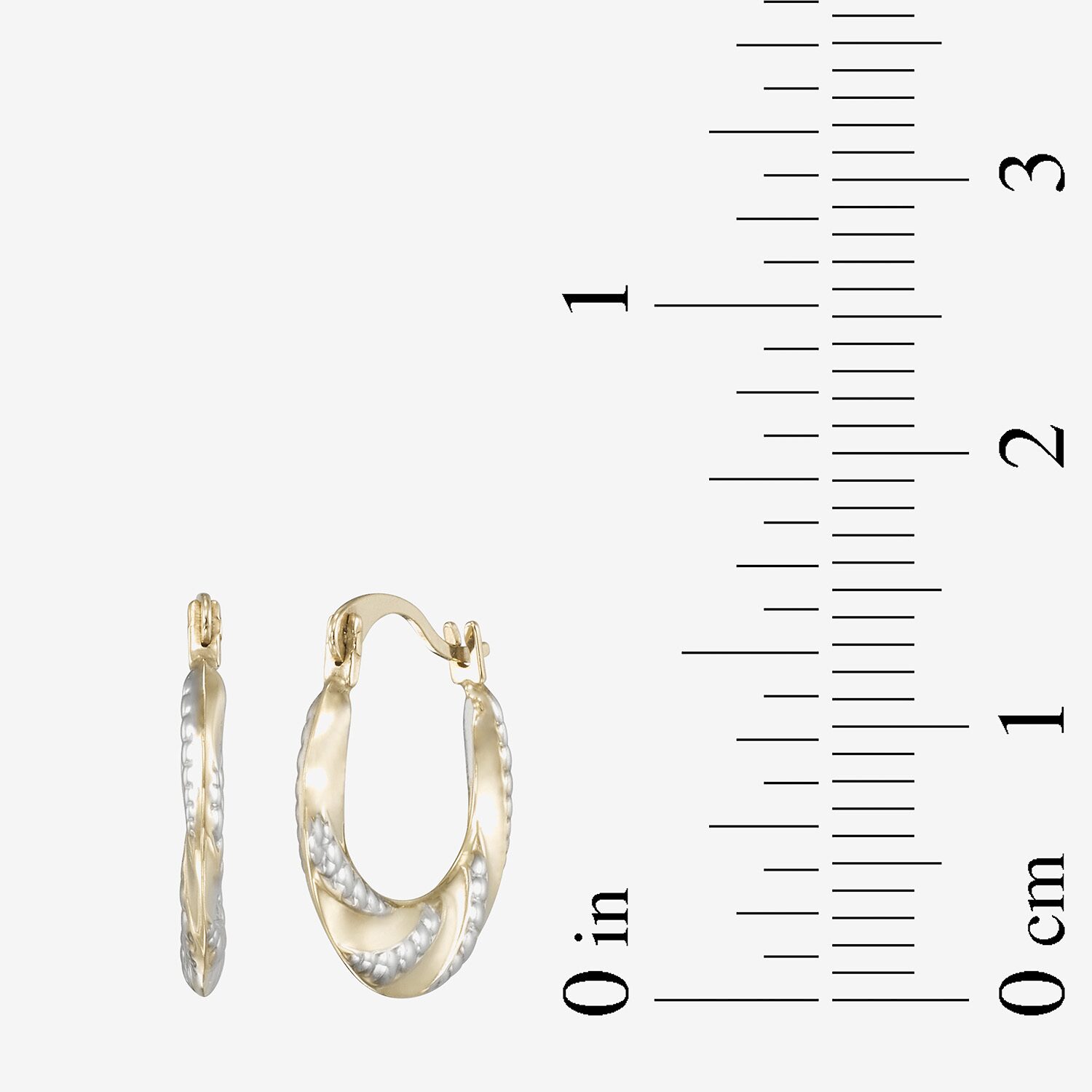 Womens 10K Gold 13mm Hoop Earrings