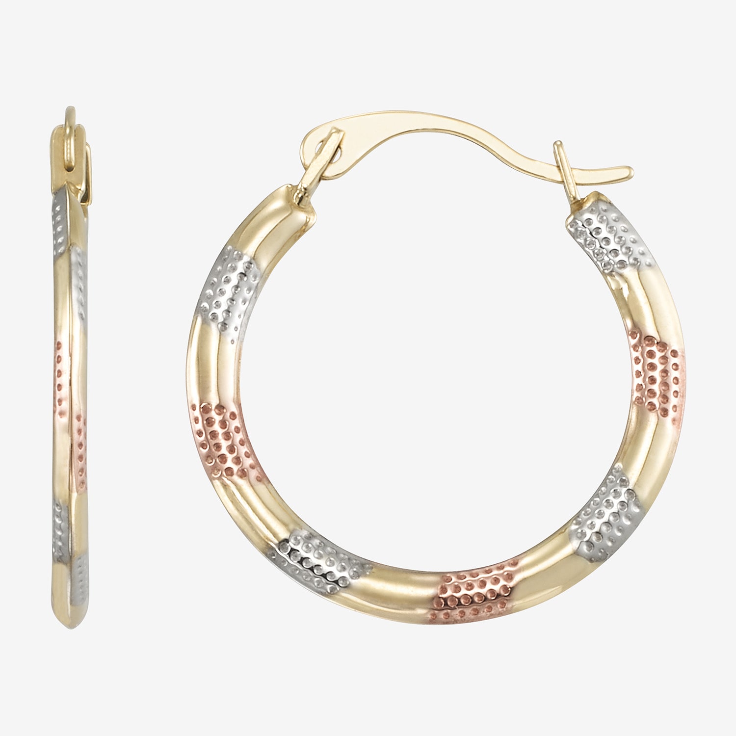 Womens 10K Gold 17mm Hoop Earrings