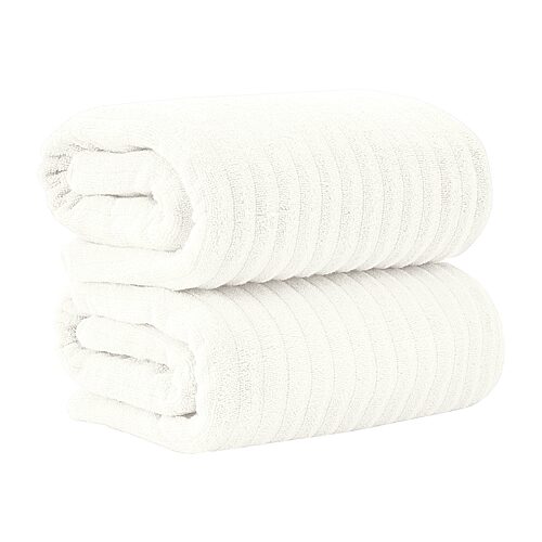 Linery Cotton Textured Oversized 2-pc. Bath Sheet In Beige