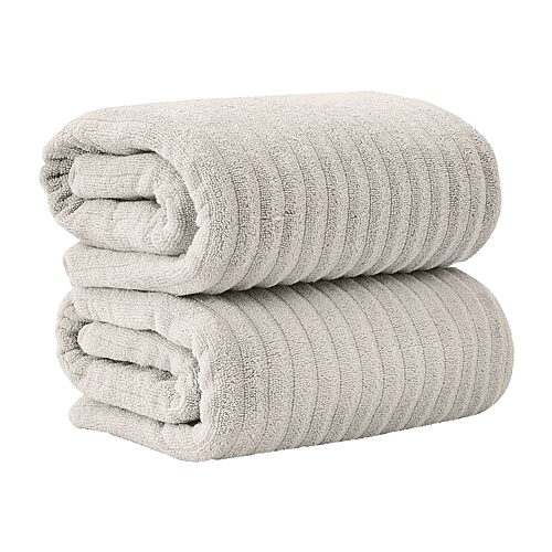 Linery Cotton Textured Oversized 2-pc. Bath Sheet In Gray